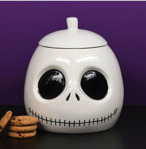 Nightmare Before Christmas | Jack Skellington COOKIE JAR #all #christmas #christmas-gift Nightmare Before Christmas Skeleton, Jack Skellington Head, Nightmare Before Christmas Merchandise, Christmas Cookie Jars, Disney Cookies, Last Minute Birthday Gifts, Christmas Jack Skellington, Spooky Treats, Funny Gifts For Him