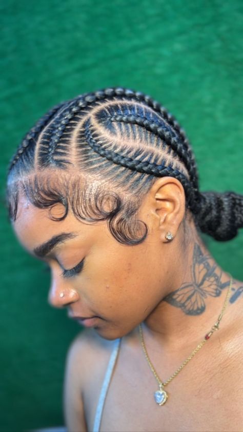 Freestyle👀. So CUTE 😍🔥 __________________________________ Book this look🤩 (if viewing follow @hairbydemyaa… | Instagram Cabello Afro Natural, Cornrows Braids For Black Women, Quick Braids, Braided Hairstyles For Black Women Cornrows, Sleek Ponytail Hairstyles, Feed In Braids Hairstyles, Box Braids Hairstyles For Black Women, Braided Cornrow Hairstyles, Cute Box Braids Hairstyles