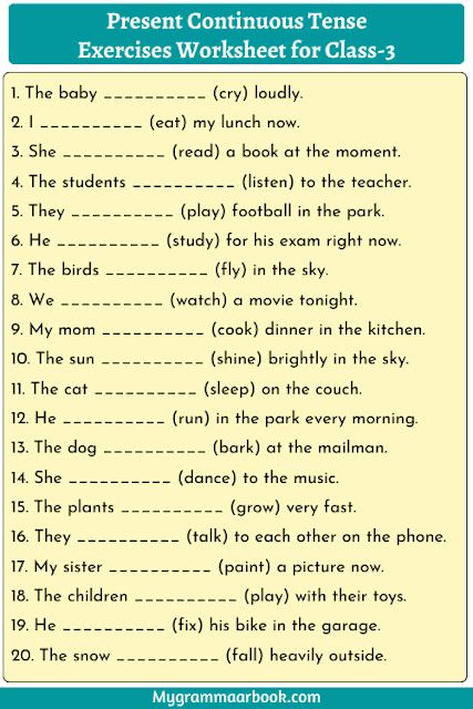 present continuous tense worksheet for class 3 Continuous Tense Worksheet, Simple Present Tense Worksheets, Tense Worksheet, Tenses Exercises, Tenses English, Present Continuous Tense, English Grammar Exercises, Simple Present Tense, Present Continuous