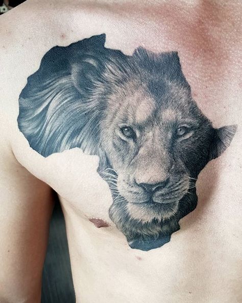 Afrocentric Tattoos, Africa Tattoo, Animal Tatoos, Black Panther Tattoo, Lion Africa, Africa Tattoos, Tier Tattoo, African Tattoo, Africa People