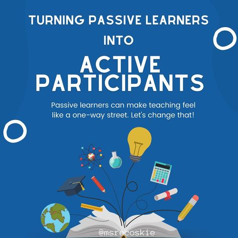 Do you have passive learners in your classroom? 😔 Transform them into active participants with the strategies! Passive learners can make teaching feel like a one-way street. They often miss out on deep learning and critical thinking. To change this, encourage active participation through questioning techniques, discussions and hand- on activities. Make them part of the learning process and watch their engagement soar! What’s your fav strategy to encourage active participation?Comment belo... Learning Process, Deep Learning, Hands On Activities, Critical Thinking, Feel Like, Encouragement, Turn Ons, Feelings, Quick Saves