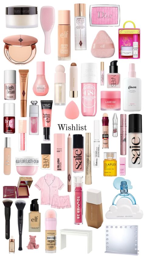 Glowy Makeup Products, Teen Christmas Wishlist, Sephora Wishlist, High School Makeup, Dream Skincare, Skincare Stuff, Dream Vanity, Makeup Collection Goals, Preppy Makeup