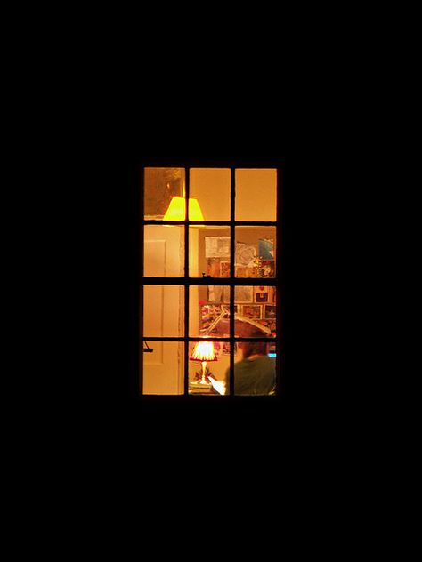 Looking through night time windows.... a woman working at her desk.... Night Window, Window Photography, Art Alevel, Dark House, Photography Challenge, Film Inspiration, Arte Inspo, Through The Window, Window Film