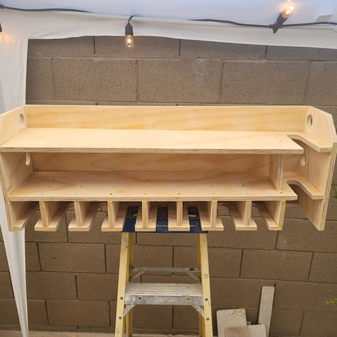 7 Slot DIY Cordless Power Tool Storage Shelf Woodworking - Etsy Diy Cordless Tool Storage, Woodworking Plans Shelves, Power Tool Organizer, Power Tool Storage, Drill Holder, Tool Storage Diy, Woodworking Project Plans, Build Plans, Diy Garage Storage