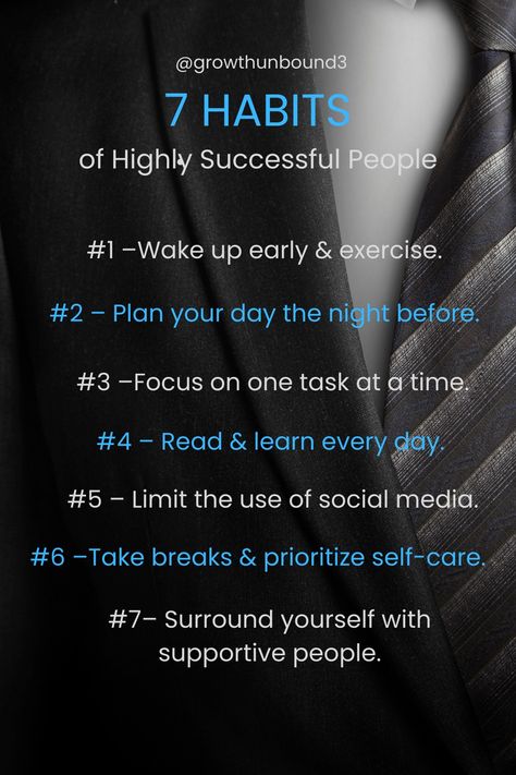 Success Rules Life, 5 Habits Of Successful People, Tips To Be Successful In Life, Productive Habits Successful People, Rules To Success, What Successful People Do, Habits Of Highly Successful People, Successful People Habits, Succesful People