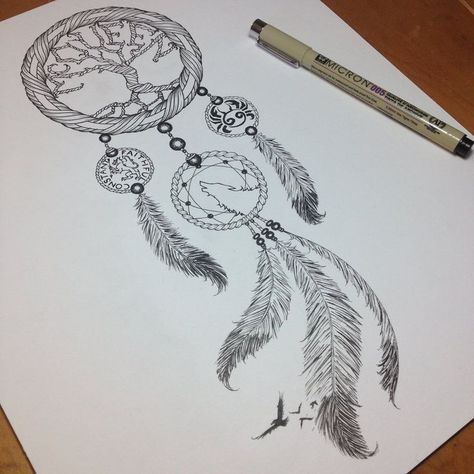 Atrapasueños Tattoo, Tree Sleeve Tattoo, Tattoo Painting, Dream Catcher Tattoo Design, Tattoo Dotwork, Dream Catcher Tattoo, Geniale Tattoos, Original Tattoos, Arrow Tattoos