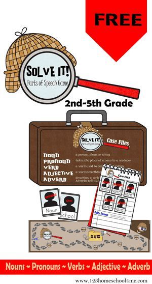 Grammar Games 3rd Grade, Parts Of Speech Games, Speech Games, Nouns And Pronouns, Grammar Games, 4th Grade Writing, Grammar And Punctuation, Teaching Language Arts, Printable Game