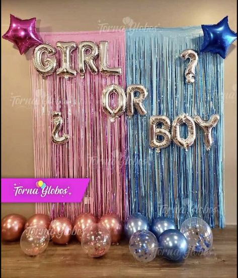 Gender Reveal Ideas For Party Decoration Indoor, Baby Shower Decoration Ideas At Home, Boy Or Girl Decoracion, Gender Reveal Backdrop Ideas Backgrounds, Gender Reveal Ideas For Party Decoration Decor, Diy Gender Reveal Ideas Decorations, Gender Reveal Backdrop Ideas, Gender Reveal Design, Baby Shower Reveal Ideas