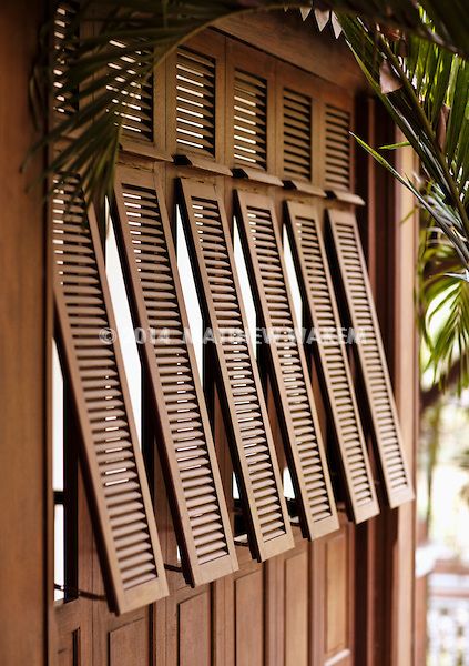 British Colonial Decor, Architecture Classic, House Shutters, Stylish Doors, Resort Architecture, Bamboo Architecture, Tropical Architecture, Colonial Design, British Colonial Style