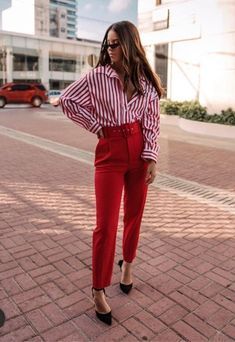 Red And White Striped Shirt Outfit, Red Striped Shirt Outfit, White Striped Shirt Outfit, Striped Shirt Outfit, Red Striped Shirt, Nigerian Men Fashion, Date Outfit Summer, Crisp Autumn, Trendy Outfit Ideas