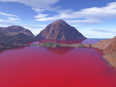 Blood Lake, Texas - Red bacteria thrive in the oxygen-poor water of a drought-shrunken Texas lake. This is both creepy and fascinating! Texas Lakes, Red Lake, Halong Bay, Texas Travel, Texas Usa, Beautiful Places In The World, North Dakota, Places Around The World, Travel Bucket