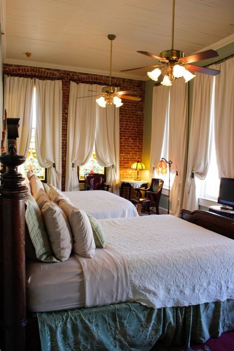 | bed and breakfast | texas bnb | vintage | boutique hotel | Bed And Breakfast Inn, Antique Beds, Classic Bed, Historic Downtown, Vintage Bed, Breakfast Table, Cottage Design, Aesthetic Bedroom, Breakfast Room