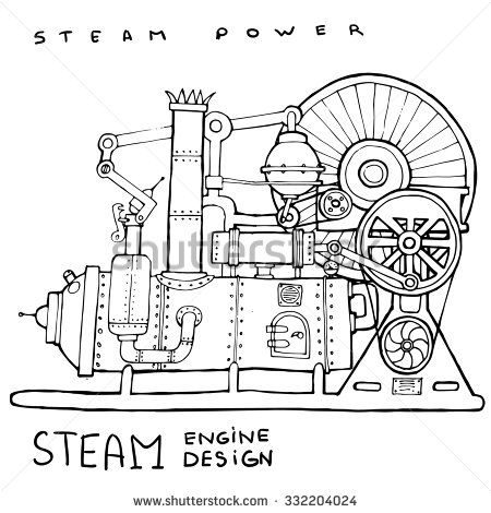 Engine Illustration, Industry Illustration, Avengers Painting, Steampunk Drawing, Gear Tattoo, Gcse Art, Steam Engine, Illustration Vector, Royalty Free Photos