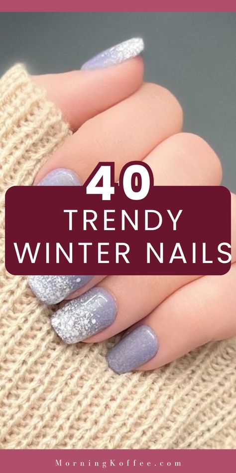 Inspirations of winter nail art designs for cozy chic manicures for 2024 winter nail desigs, winter nails inspo, winter nail ideas, best winter nails 2024, trendy winter nails, short winter nails Winter Nails January 2024, Short Nails Winter 2024, Purple Winter Nail Ideas, Trendy Nails Winter 2024, Summer 2025 Nails, Muted Purple Nails, Trendy Winter Nails Short, January Nail Ideas 2025, Short Winter Nails 2024