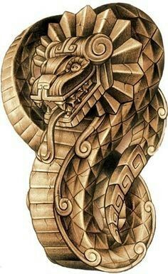 Feathered Serpent Tattoo, Mayan Snake, Quetzalcoatl Tattoo, Aztec Drawing, Aztec Artwork, Aztec Symbols, Mayan Tattoos, Aztec Tattoos, Serpent Tattoo