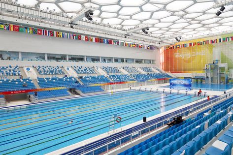 Pool Architecture Design, Pool Editorial, Pekin China, Olympic Swimming Pool, Olympic Pool, Pool Architecture, Swimming Pool Architecture, Olympic Swimming, Pool Art