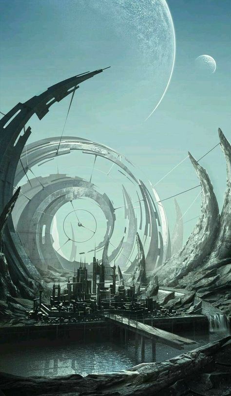 Sci Fi Landscape, Sci Fi Environment, Cyberpunk City, Arte Cyberpunk, Fantasy City, Futuristic Art, Futuristic City, Wow Art, Science Fiction Art