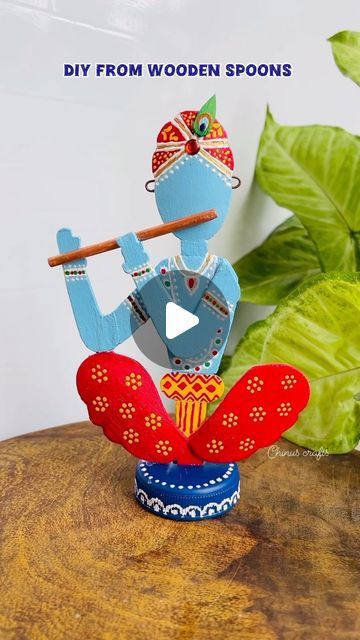 Patro Chinu on Instagram: "DIY Krishna Idol from Wooden Spoons🤩
.
.
Follow me for more easy art and craft
.
.

#reels #diycrafts #craft #creative #trending #artreels #artes #explorepage #photography #ilovekrishna #krishnajanmashtami #janmashtami #festivedecor #reelsinstagram #myculturemypride" Krishna Craft, Easy Art And Craft, Krishna Idol, Easy Arts And Crafts, Krishna Janmashtami, Shri Krishna, Easy Art, Instagram Diy, Easy Craft