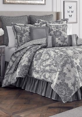 Elegant Comforter Sets, Bedding Master, Silver Bedding, Luxury Comforter Sets, Bedroom Color, Classic Bedroom, King Comforter Sets, Queen Comforter Sets, Queen Comforter