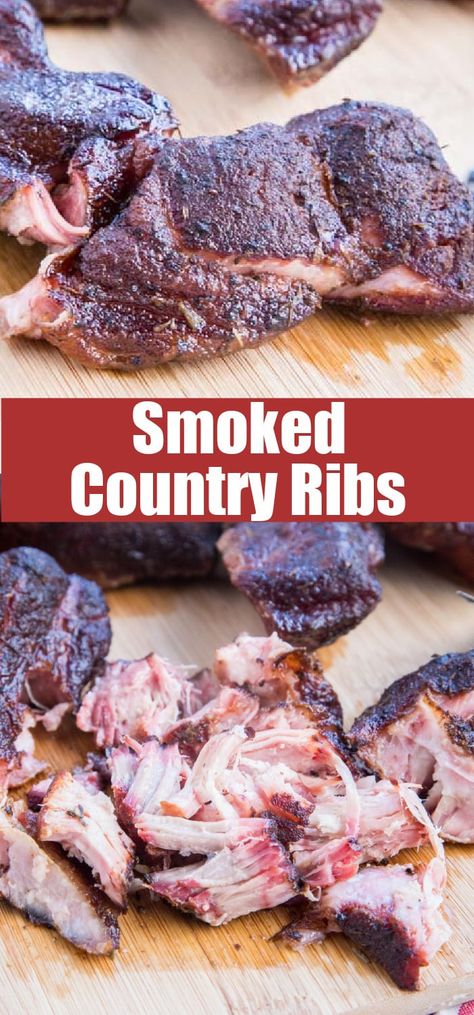 Smoked Country Style Ribs - make the perfect tender and juicy pulled pork in a short amount of time using country style ribs. Super easy and absolutely delicious! Bourbon Desserts, Smoked Country Style Ribs, Country Ribs Recipe, Boneless Country Style Pork Ribs, Pork Short Ribs, Country Pork Ribs, Pellet Smoker Recipes, Country Ribs, Boneless Pork Ribs