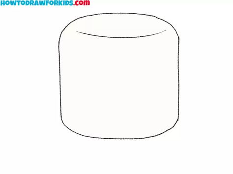 How to Draw a Marshmallow - Easy Drawing Tutorial For Kids Marshmallow Drawing Easy, Marshmallow Template Free Printable, Marshmallow Doodle, Marshmallow Tattoo, Marshmallow Cartoon, Marshmallow Clipart, Marshmallow Drawing, Marshmallow Images, Classroom Parent