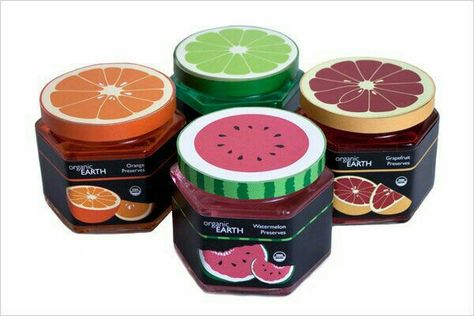 Jam Jar Labels, Jam Packaging, Interesting Packaging, Jam Label, Fruit Packaging, Jar Packaging, Cool Packaging, Graphic Design Packaging, Packing Design