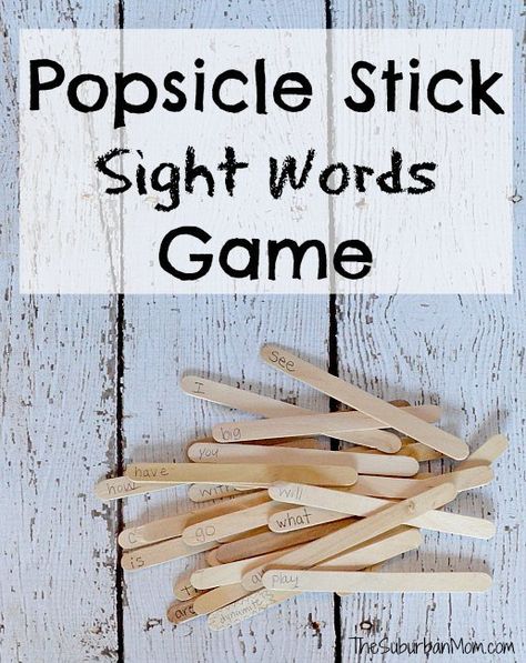 DIY Sight Words Game Made From Popsicle Sticks - Kindergarten (with free Printable list) #Popsicle #sponsored Site Word Games, Spelling Centers, Wilson Reading, Sight Word Fun, Teaching Sight Words, Literacy Resources, Learning To Read, Sight Words Kindergarten, Reading Games