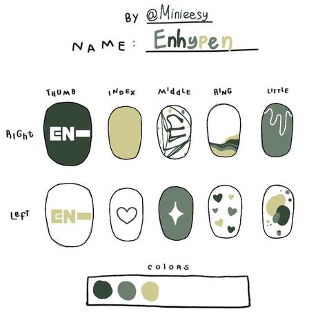 Enhypen nail design Enhypen Acrylic Nails, Kpop Nails Simple, K-pop Nail Ideas, Kpop Nails Enhypen, Enhypen Diy Ideas, Kpop Nails Designs Enhypen, K Pop Nails Enhypen, Enhypen Nails Ideas, Enhypen Inspired Nails