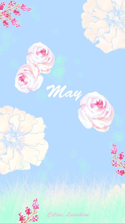 Spring wallpaper for may - Free wallpapers to download - Céline Lunakim May Background Wallpapers, May Month Wallpaper, May Wallpaper Aesthetic, Monthly Backgrounds, Months Aesthetic, Months Wallpaper, Month Aesthetic, May Wallpaper, Aesthetic Spring Wallpaper