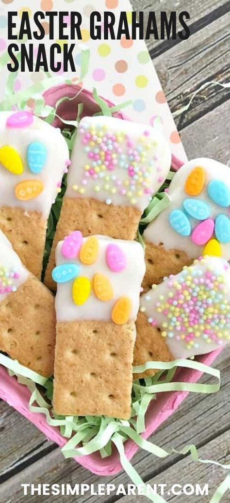 Fun Easter Treats, Spring Snacks, Easy Easter Treats, Biscuits Graham, Easy Easter Desserts, Easter Snacks, Easter Sweets, Spring Treats, Fun Easter Crafts