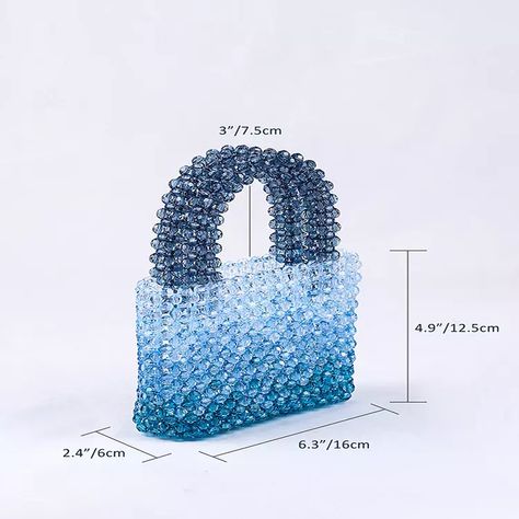 Blue Transparent Beaded Bag Handmade Clutch Bags For Women Designer Handbags High Quality Ladies Fashion Tote Bag - Buy Aliexpress,Aliexpress.com,Online Shopping Product on Alibaba.com Blue Beaded Bag, Clutch Bag Tutorial, Beaded Tote Bag, Pearl Bags, Woven Beach Bags, Beads Bag, Hand Beaded Bag, Beaded Clutch Bag, Beads Craft Jewelry