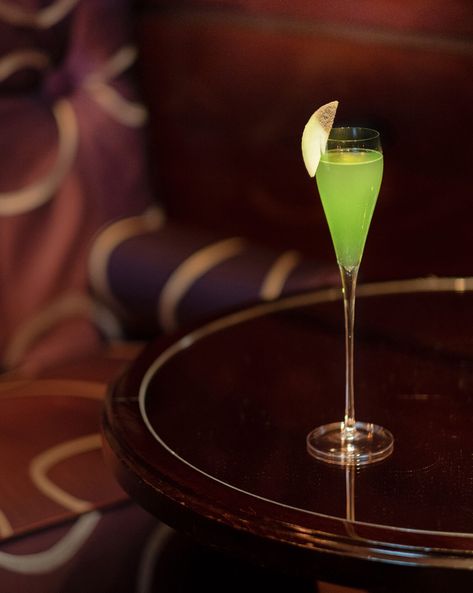 Cocktail of the Week: The Dorchester’s ‘Jade’ Cocktail Dark Green Cocktail, Green Cocktail, Honeydew Melon, Blue Curacao, At The Hotel, Martini Glass, Meals For One, Liqueur, Champagne Flute