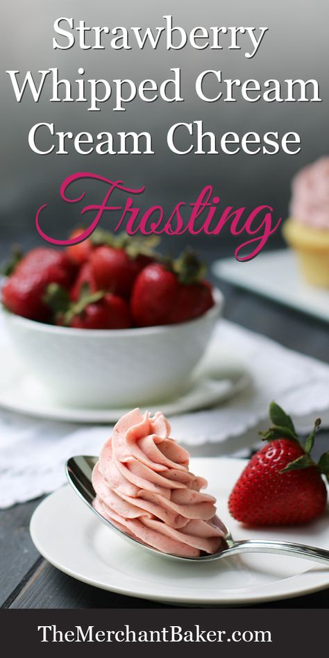 I'm adding a NEW flavor option to our favorite, easy to make, not too sweet frosting! Freeze dried fruit powder is the secret ingredient for the BEST Strawberry Whipped Cream Cream Cheese Frosting. Not Too Sweet Frosting, Strawberry Whipped Cream Frosting, Strawberry Cream Cheese Icing, Raspberry Cream Cheese Frosting, Strawberries Whipped Cream, Flavored Whipped Cream, Strawberry Cream Cheese Frosting, Whipped Cream Cheese Frosting, Fruit Powder