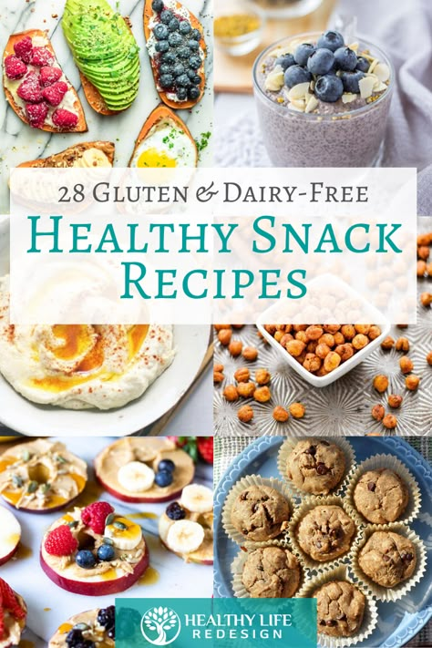 Gluten and Dairy-Free Healthy Snack Recipes Healthy Gluten And Dairy Free Snacks, Healthy Gluten Free Snack Ideas, High Protein Dairy Free Gluten Free Snacks, Gluten Free Dairy Free Snack Ideas, Easy Gluten And Dairy Free Snacks, Gluten And Dairy Free Snack Recipes, Dairy And Gluten Free Snacks Easy Recipes, Healthy Freezable Snacks, Gf Healthy Snacks