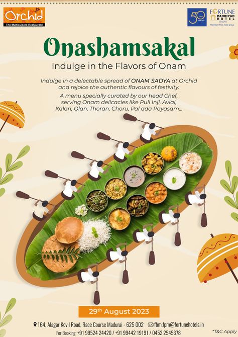 Indulge in the Flavours of Onam!! 📍Race Course, Madurai, India, Tamil Nadu 📱0452 254 5678 🌐http://fortunepandiyanhotel.com . . . #OnamFestival #HarvestJoy #OnamCelebrations #KeralaTraditions #UnityInDiversity #OnamVibes #FestivalOfFlowers #FeastAndFolklore #OnamTraditions #KeralaFestival #OnamJoy #CulturalHeritage #OnamSpirit #FloralCarpet #HarvestHappiness #OnamSadya #FestivalSeason #KingMahabali #OnamColors #KeralaHarvest Onam Creative Ads, Onam Designs, Onam Poster, Rice Brands, Onam Festival, Product Ads, Race Course, Things To Do Alone, Floral Carpet