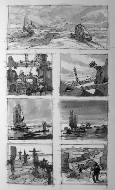 DRAWTHROUGH jr.: Copic marker - environment thumbnails Thumbnail Reference, Environment Thumbnails, Sketch Pages, Inktober Drawings, Scott Robertson, Environment Sketch, Flat File, Concept Sketches, Thumbnail Sketches