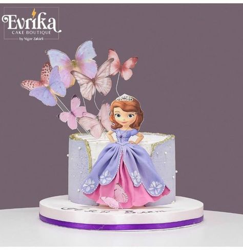 Princess Cake Designs For Girl, Sofia The First Cake, Sofia Cake, Baby Shower Cake Designs, Cake Designs For Girl, Disney Princess Sofia, Farm Animal Coloring Pages, Barbie Cake, Princess Sofia