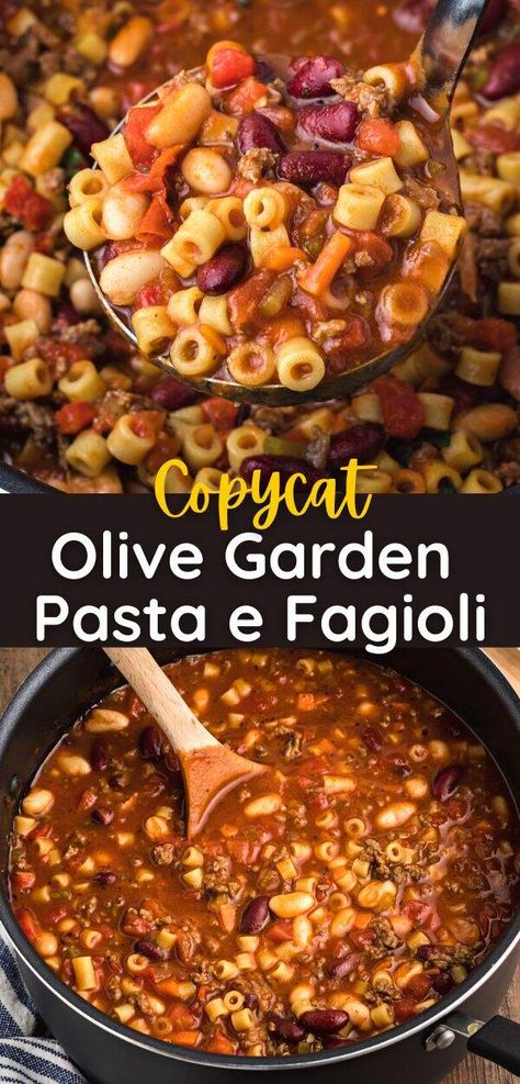 Olive Garden Pasta Fagioli Recipe, Copycat Olive Garden Pasta, Pasta Fagioli Soup Recipe, Olive Garden Pasta, Garden Pasta, Pasta Fagioli Recipe, Pasta Fagioli Soup, Copycat Olive Garden, Homemade Soup Recipe