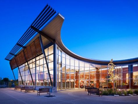 Schertz Public Library / Kell Muñoz Architects | ArchDaily Public Library Design, Library Plan, Apartments Exterior, Urban Design Concept, Library Inspiration, Library Architecture, Modern Architecture Building, Public Architecture, Modern Library