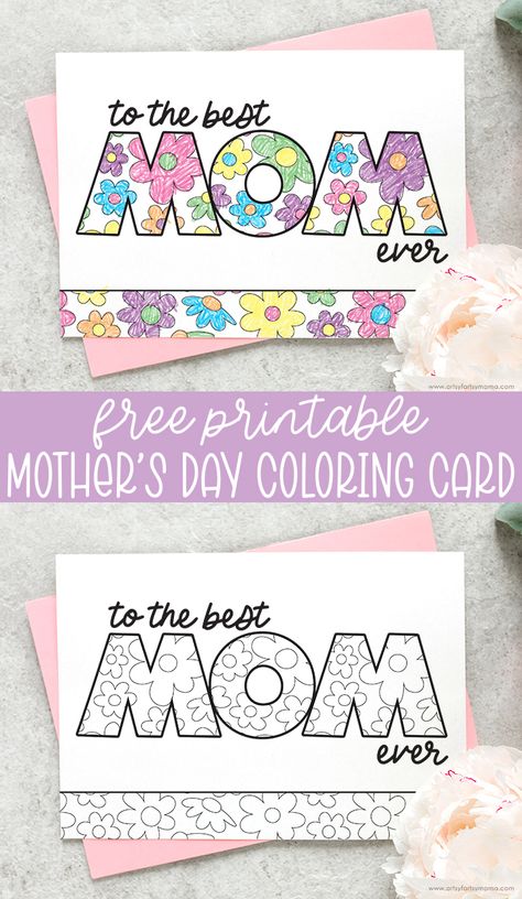 Free Printable Mother's Day Coloring Card #freeprintable #mothersday #kidsactivities #coloringpage #greetingcard #giftsformom #kidscoloring #mom #grandma #printablecard Mothers Day Cards Printable, Mothers Day Coloring Cards, Mothers Day Crafts Preschool, Mother's Day Crafts For Kids, Mothers Day Cards Craft, Mothers Day Card Template, Easy Mother's Day Crafts, Mother's Day Printables, Diy Mother's Day Crafts