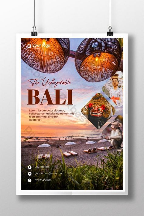 Indonesian Travel Poster Design, Bali Indonesia#pikbest#Templates#Poster#Travel Bali Graphic Design, Travel And Tourism Poster Design, Tourism Poster Design Graphics, Tourism Poster Design, Bali Poster, Nyepi Day, Travel Brochure Design, Tourism Design, Cartoon Sea Animals