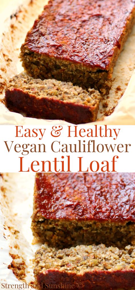 Red Lentil Loaf, Lentils Cauliflower, Vegan Meatloaf Recipe, Meatless Meat, Vegetarian Meatloaf, Vegetarian Entree, Vegan Loaf, Gluten Free Meatloaf, Vegetarian Kids