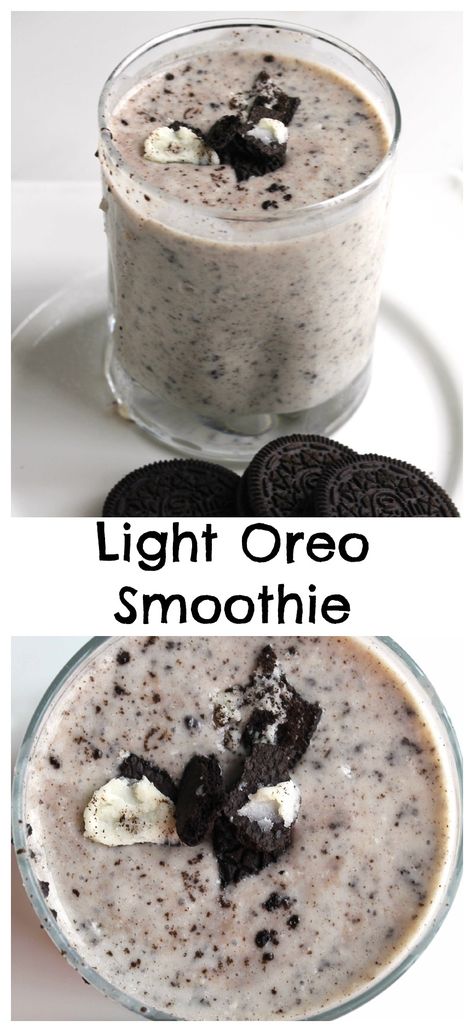 Light Oreo Smoothie | Grandbaby Cakes Banana Oreo Smoothie, Vanilla Oreos, Oreo Smoothie, Grandbaby Cakes, Muscle Milk, Oreo Milkshake, Diy Easy Recipes, Dessert Smoothie, Sweet Cravings