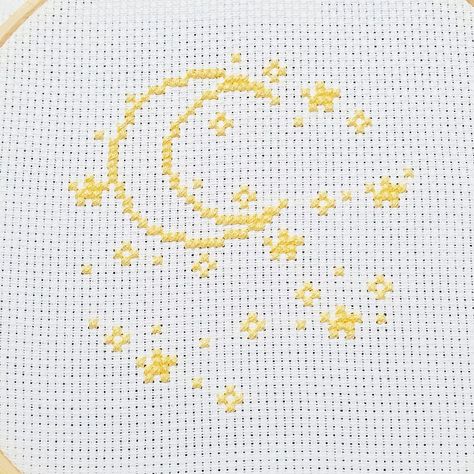 Pastel Moon Cross Stitch WIP. 🌙⭐ #crossstitch #crossstitchpattern #craft #pixel #pixelart #moon #pretty #love Pastel Moon, Moon Cross Stitch Pattern, Moon Cross Stitch, Cross Stitch Pattern, Stitch Pattern, Pixel Art, Cross Stitch Patterns, Stitch Patterns, Cross Stitch