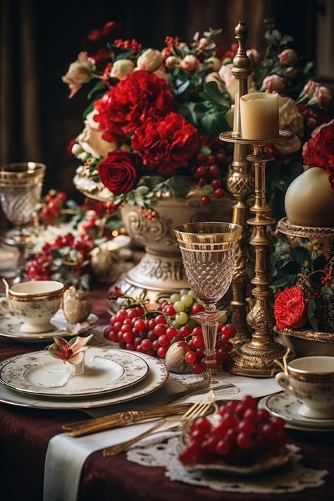 Themed Tablescapes, Christmas Entertainment, Winter Tablescapes, Christmas Dining Table Decor, Holiday Tablescape, Christmas Dining Room, Christmas Dining Table, Aesthetic Cozy, Holiday Tablescapes