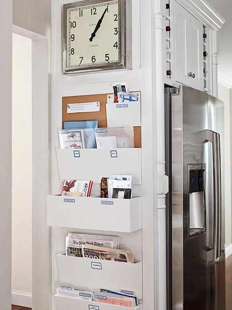 Storage and organization don't have to be difficult: Put these tried-and-true techniques to use to stay on top of every room's clutter. Family Command Center, Office Organization, Diy Organization, Organizing Your Home, Hidden Storage, Better Homes, Cubbies, Organization Hacks, Getting Organized