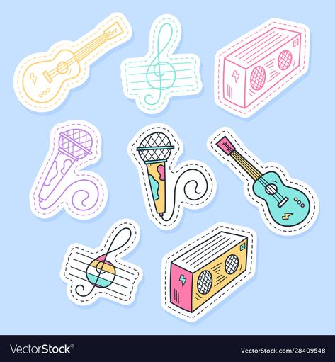 Medicine Stickers, Music Clipart, Music Stickers, Floral Border Design, Funny Greetings, Badge Design, Drawing Set, Cool Stickers, Aesthetic Stickers