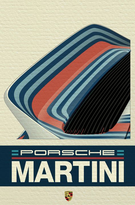 Martini colours, like Gulf colours, just look great on certain cars Tim Layzell, Porche Vintage, Martini Porsche, Porsche Martini, Vintage Racing Poster, Motorsport Art, Martini Racing, Course Automobile, Racing Art