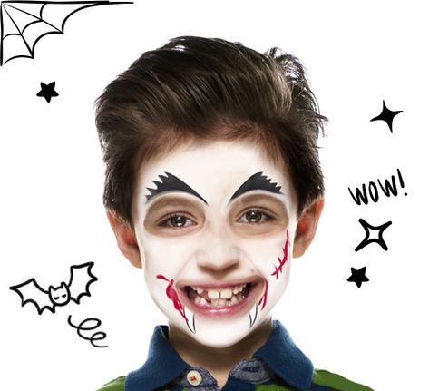 Vampire – Snazaroo – US Edition Kids Vampire Makeup, Vampire Face Paint, Boy Halloween Makeup, Easy Vampire Makeup, Easy Halloween Face Painting, Faces Painting, Snazaroo Face Paint, Halloween Makeup For Kids, Face Painting For Boys