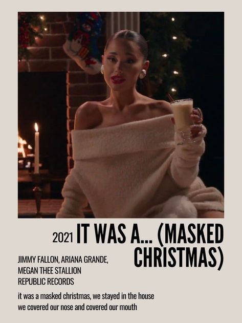 Ariana Grande Christmas Songs, Polaroid Christmas, Aesthetic Holiday, The Tonight Show, Megan Thee Stallion, Holiday Poster, Minimal Aesthetic, Tonight Show, Jimmy Fallon